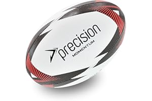 Precision Momentum Rugby-Trainingsball, Premium-Gummi, handgenäht, Allwetter-Griff, extra stark, ideal für Vereine und Schulen