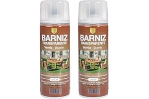 Etrexonline Pintura Spray Multicolor Profesional 400ml Adecuado Metal Madera y Plástico - Color Barniz Satinado (Paquete de 2)