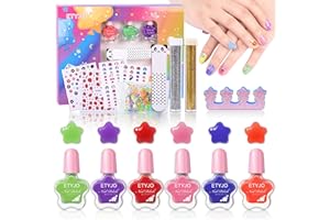 ‎ETYJO ETYJO Ungiftiger Kinder Nagellack - Wasserbasierter Peel-off Nagellack für Mädchen, 6 Farben Regenbogen Schnelltrocknend, Party Favors für Kleinkinder Make-up