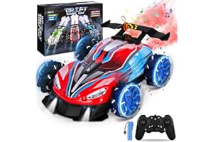 AQXONG Coche de Control Remoto 1:16, Rotación de 360°, 20Km/h Tracción en Las 4 Ruedas Coche RC de 2.4 GHz con Luz Música Pulverización, Regalo Ideal para Niños y Niñas de 4 5 6 7 8 9 Años