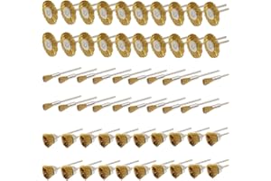 NIUPIKA cnmade 3 mm latón cepillo de limpieza de cepillos de alambre taza ruedas Kit pulido Accesorio para Dremel esmeriladora herramientas rotatorias 60 pcs