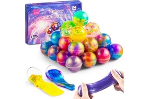Anfylife 24er-Pack Galaxy Slime Balls Partygeschenke, dehnbar und Nicht klebrig, zum Selbermachen, sensorisches Spielzeug zum Stressabbau und für wissenschaftliche Experimente | Ungiftig