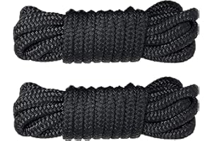 OROOTL Lignes d'amarrage en nylon à double tressage – Corde d'ancrage de qualité supérieure pour bateaux (L : 5,6 m/7,6 m/15,2 m, D : 0,9 cm, 1,27 cm, 1,6 cm, œillet : 30,5 cm)