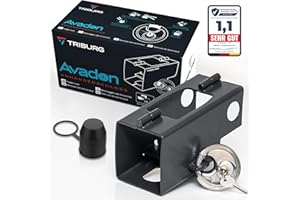 TRIBURG Zamek do przyczepy wraz z zamkiem dysku i osłoną ochronną na hak | wytrzymałe zabezpieczenie do przyczepienia i odczepionych przyczep | ocynkowany i malowany proszkowo zamek dyszlowy