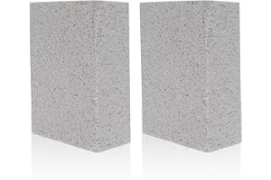 COMNICO Confezione da 2 blocchi di mattoni per la pulizia della griglia, raschietto magico per piastra in pietra nera, facile da rimuovere macchie senza abrasivi, per barbecue, padelle, WC, vasca da