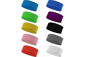 DoGeek - Diadema elástica de 10 Piezas Coloridas Diadema Deportiva elástica para el Pelo, Banda de Ballet Yoga, Fitness Mujeres Hombres