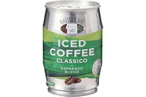 Master Café Classico Iced Coffee Cans 240ml x 12 - Full-Bodied Arabica & Robusta Instant Coffe Bean Blend, Ready to Drink, Enjoy Cold or Iced Coffee