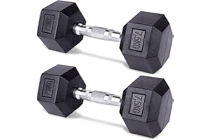 unycos - Mancuernas y Pesas Antideslizantes con Revestimiento de Caucho y Empuñadura Cromada, Disponibles de 5 a 20 kg con Diseño Anti-Rodadura, Entrenamiento de Fuerza/Fitness