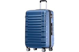 BEIBYE 2088 Zwillingsrollen Reisekoffer Koffer Trolleys Hartschale M-L-XL-Set in 13 Farben, Erweiterbar, (Blau, L)