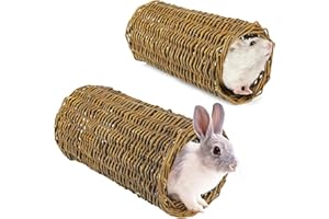 GREENKING Willow Tube, Wicker Tunnel for Small Animals, Large Willow Tunnel for Guniea Pigs, Hamsters, Rabbit, hamster grass tunnel, 2 Packs