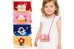 DvBCNMe 4 Stück Nähset Kinder, Kreatives Nähset Kinder ab 6 Jahre, Nähen Nähmaschine Umhängetaschen Aus Filz, DIY Kreativ Geschenk Nähspaß für Junge Mädchen