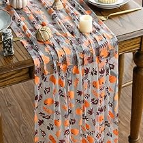 Chemin De Table D'automne Avec Trois Citrouilles Orange - Artoid Mode