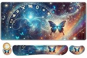 ToLuLu Großes Mauspad-Set, Handgelenkauflage, Schreibtischunterlage für Tastatur und Maus, 4 Stück, 90 x 40 cm, großes XXL-Mauspad, rutschfeste Unterseite, genähte Kanten, Mauspad, Heimbüro