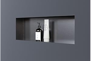 Bernstein Nicho de Pared de Acero Inoxidable NT206010X sin Borde - Estante Incorporado 20 x 60 x 10 cm, nicho de Pared alicatable con Montaje Flexible - Estante de Ducha Ideal -Bronce