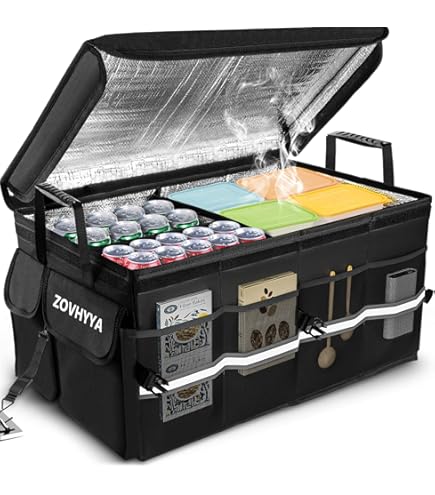 Organisateur Coffre Voiture 46L Avec Couvercle - Pliable, Imperméable, Antidérapant, Pour Famille Et Voyages