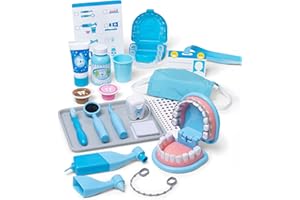 Melissa & Doug Set Per Piccoli Dentisti - Gioco Dentista con Attrezzi, Valigetta Medico, Giocattolo Educativo, Giochi di Imitazione Montessori, Regalo per Bambini e Bambine, 3+ Anni