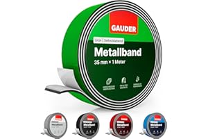 GAUDER Metallband selbstklebend grün I Ideal für Tonies®-Figuren & -Regale I Ferroband I Magnetband für Magnete I Eisenband I Stahlband (1m)