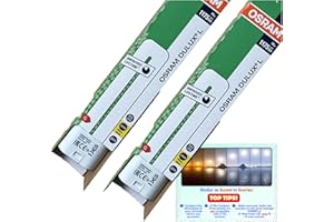 LEVOLUTZ 18W 2G11 4 Pin Light Bulbs Bundle with Osram Dulux L 18W/830 Warm White, Low Energy Compact Fluorescent Lamp, Pack of 2, with Colour Temperature Info Card.
