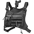 Chest Bag for Men,Tactical Vest Pack For Running,Hiking,Adjustable EDC Chest Rig,Tactical Vest Gear