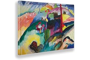 Giallobus - Quadro - Vassily Kandinsky - Paesaggio con ciminiere - Tela Canvas - 100x70 - Pronto da Appendere - Quadri Moderni per la casa