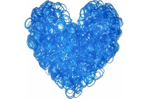 Yowamho 900 gomas elasticas Azul luminoso con 24 S-clips y 1 ganchillo pequeño, gomas elásticas para pulseras.