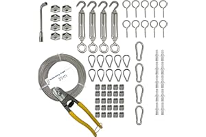 Edelstahlseilset - 35m, 7x7-2,0mm Ø Niro Drahtseil mit PVC auf 3,0 mm Außendurchmesser ummantelt incl. Zubehör - Tecklenborg, Kegel GmbH