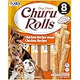 Churu Rolls by INABA Dog Treat - Chicken Flavour (8 x 12g) / Crispy Sticks with Creamy Filling Dog Treat, Delicious & Healthy Snack, Hand Feeding, Training Snack, Natural, Grain Free