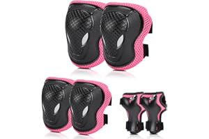 Bursunly Knieschoner und Protektoren Set für Kinder - Verstellbare Schützer für Inliner, Fahrrad, Skates, Scooter, Rollschuhe