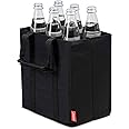 Borsa Portabottiglie Per 6 Bottiglie Da 1.5L - Dimensioni 27x18x27 Cm, In Feltro Resistente, Con Divisori, Colore Nero - 3