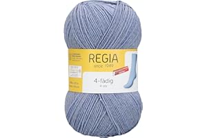 Schachenmayr Regia 4-Hilos Uni, 100G graublau meliert Hilos Para Tejer A Mano