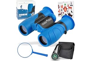 Monte Stivo® Junior | Vergleichssieger Fernglas für Kinder 8x21 mit Lupe & Kompass | Set Spielzeug für Junge und Mädchen ab 4 Jahre