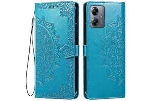 HONLEN Custodia per Motorola Moto G14 Cover, (6.5" Inches) Premium PU Pelle Wallet Magnetica Flip Case con Stampata Mandala, 3 Slot Schede, Stand Cover