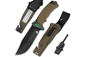 naifu® - The Hunter X Outdoor-Messer Feststehende Messer 12 CM - mit Kydex Holster - Bushcraft Messer - Perfektes survivalmesser - Feuerstarter und Schleifstein enthalten