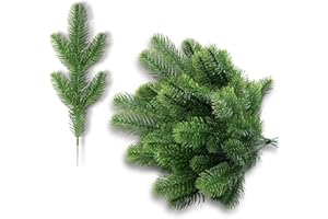 LALIEFFACELY 32 Stück Künstliche Tannenzweige, Tannenzweige Künstlich Wie Echt, Tannenzweige Künstlich Kiefernzweige Kunststoff Kiefernblätter Gefälschte DIY Zubehör für Girlandenkranz Deko Weihnachten (Blau)