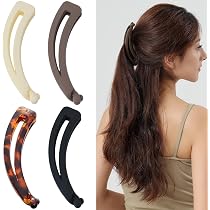 Bananenklammern Set – 6 Stück, Großer Clip Für Dicke Haare, In Braun/Weiß/Schwarz