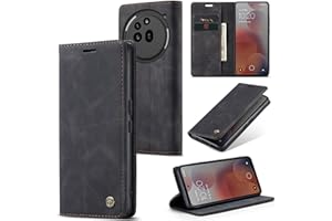 WJXEXRS Handyhülle für Nothing Phone 3A Pro Hülle, Premium Klapphülle Leder Schutzhülle Klappbar mit Kartenfach Ständer Magnet Handytasche Standfunktion Flip Case Lederhülle - Schwarz