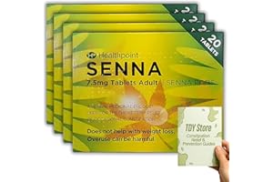 TDY STORE Senna Constipation Relief 7.5mg Tablets Adult - TDY Bundle Including Constipation Relielf & Prevention Guides + Stool Chart & Recording - for Adult Use - Standard Pack Contains 20 Tablets