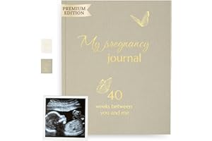 HuBorns - My Pregnancy Journal to Capture Every Moment Week by Week with Space for Photos and Ultrasounds, Pregnancy Diary to Keep the Most Special Memories, Maternity Journal (Grey texture, English)