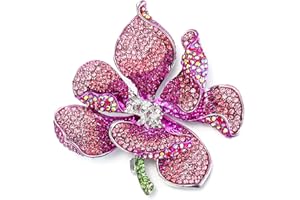EVER FAITH Broche para Mujer Cristal Austríaco Flor Orquídea Pétalo