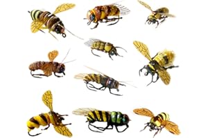 YAZHIDA Kit de moscas de pesca con mosca, serie de vuelo de abeja salvaje (serie C)