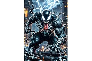 QINRUBB DIY Darkness Villain Diamond Art Kit for Beginners Adults, Full Drill Lightning Diamond Painting Kits, 5D Movie Poster Painting by Numbers DIY Craft Kits for Home Wall Decor 12x16 inch