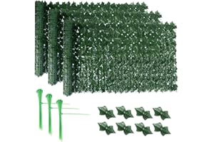 Blueeour Garden Screening, 3M * 1M Artificial Ivy Fence Screening, Artificial Hedge Screenings, Fence Trellis with Leaves,Ivy Screening Roll for Balcony Garden Decoration (3PCS)