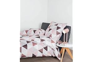 Janine Biancheria da letto in raso makò J. D. 135 x 200 cm + 80 x 80 cm, corallo rosa