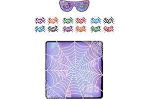 D.A.Y. REPUBLIC Halloween Party Games for Kids - Pin The Spider on The Web, 14 Piece Fun Halloween Spider Game, Suitable for Children Of All Ages, Includes Blindfold, Stickers, and Poster, Party Supplies Decoration