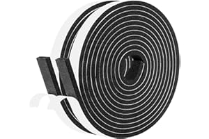 fowong Draft Excluder for Doors, 2 Rolls 12mm(W) x 6mm(T) Total 8M Long, Draught Excluder Tape for Doors and Windows, Door and Window Seal Strip, Door and Window Insulation Strip, Anti-Collision