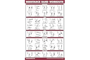 PALACE LEARNING QUICKFIT Resistance Bands Workout Exercise Poster - Double Sided (Laminated, 18" x 27")