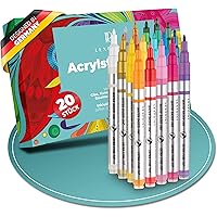 LEXPOINT | Acrylstifte - Marker Stifte 20 Farben [5x Metallic] - 0,7mm feine Spitze - Acrylfarben Stifte für Glas…
