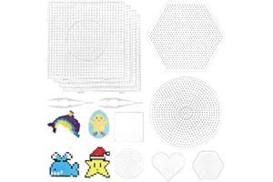 SEASBOES Juego de 10 placas de cuentas de hierro de 5 mm, placa transparente para bolígrafo, juego de placas de cuentas para planchar, juego de placas de cuentas para planchar, manualidades creativas