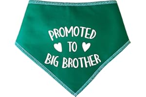 Spoilt Rotten Pets Green Promoted To Big Brother Dog Bandana - For Dogs Baby Showers & Announcement Gender Reveal (S4 Ex Large Dog Husky, Alsatian & Chow)