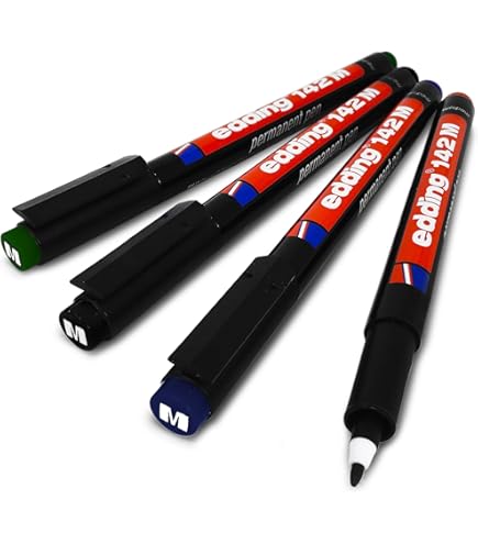 Edding 142 M Permanent Pen - Brown - 10 Pens - Round Nib 1 Mm - Pen For Writing On Glass, Plastic, Foils And Smooth Surfaces - Permanent - View #4